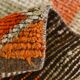 Tapis runner vintage berbère, motifs géométriques orange violet, 74x307Cm