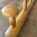 Wooden coat rack with 5 hooks circa 1960