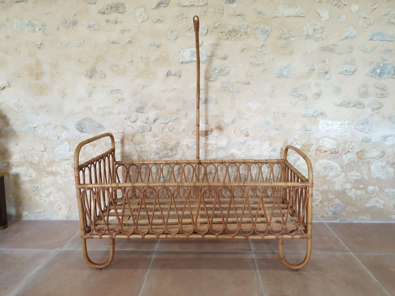 Old rattan bed