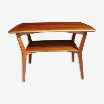 Table basse rectangulaire double plateau en bois