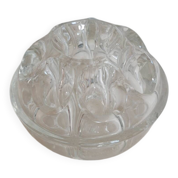 Glass flower holder with 9 holes