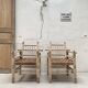 Pair of wooden armchairs and ropes