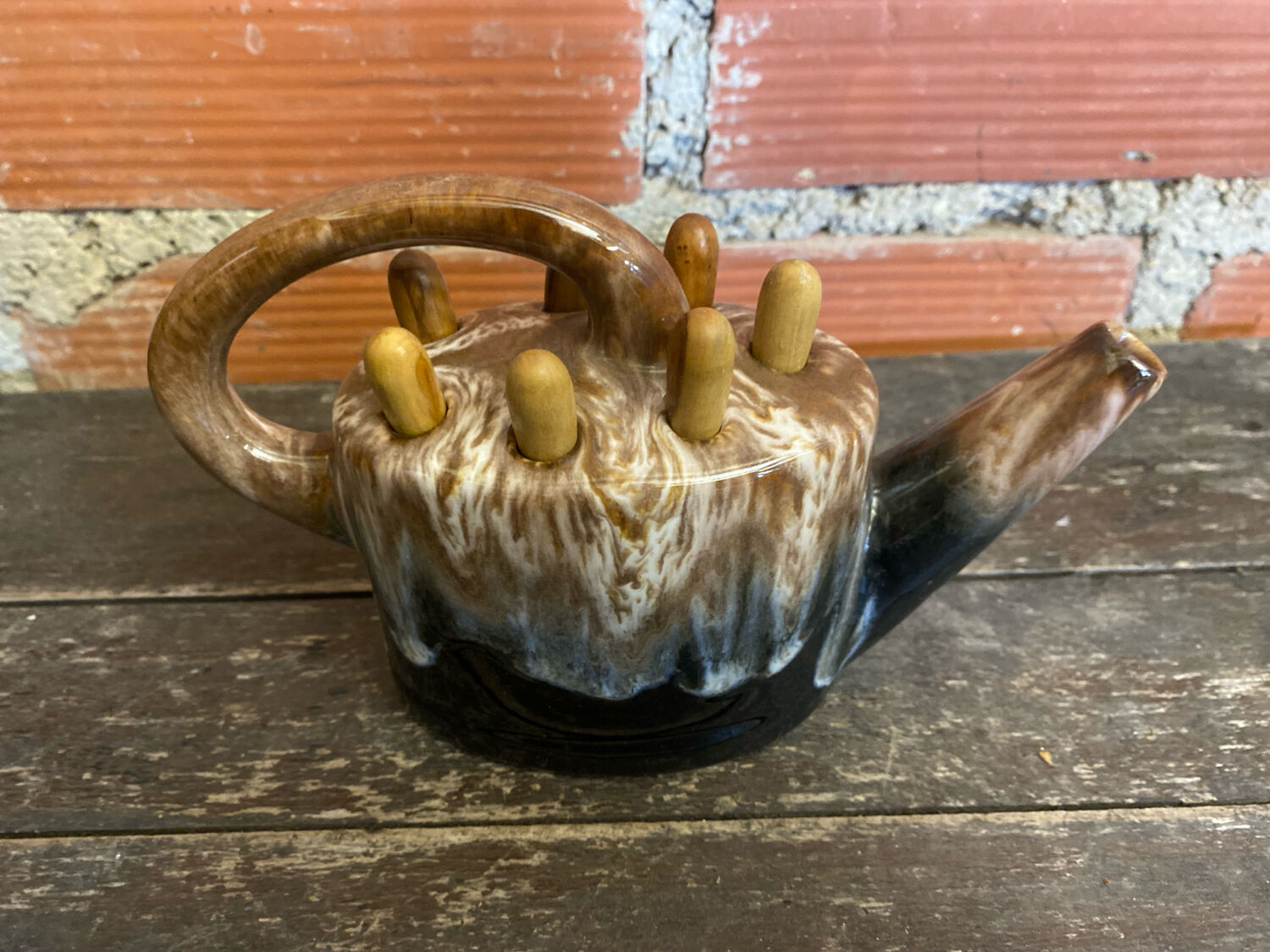 Vintage ceramic flower vase alphonse mouton watering can