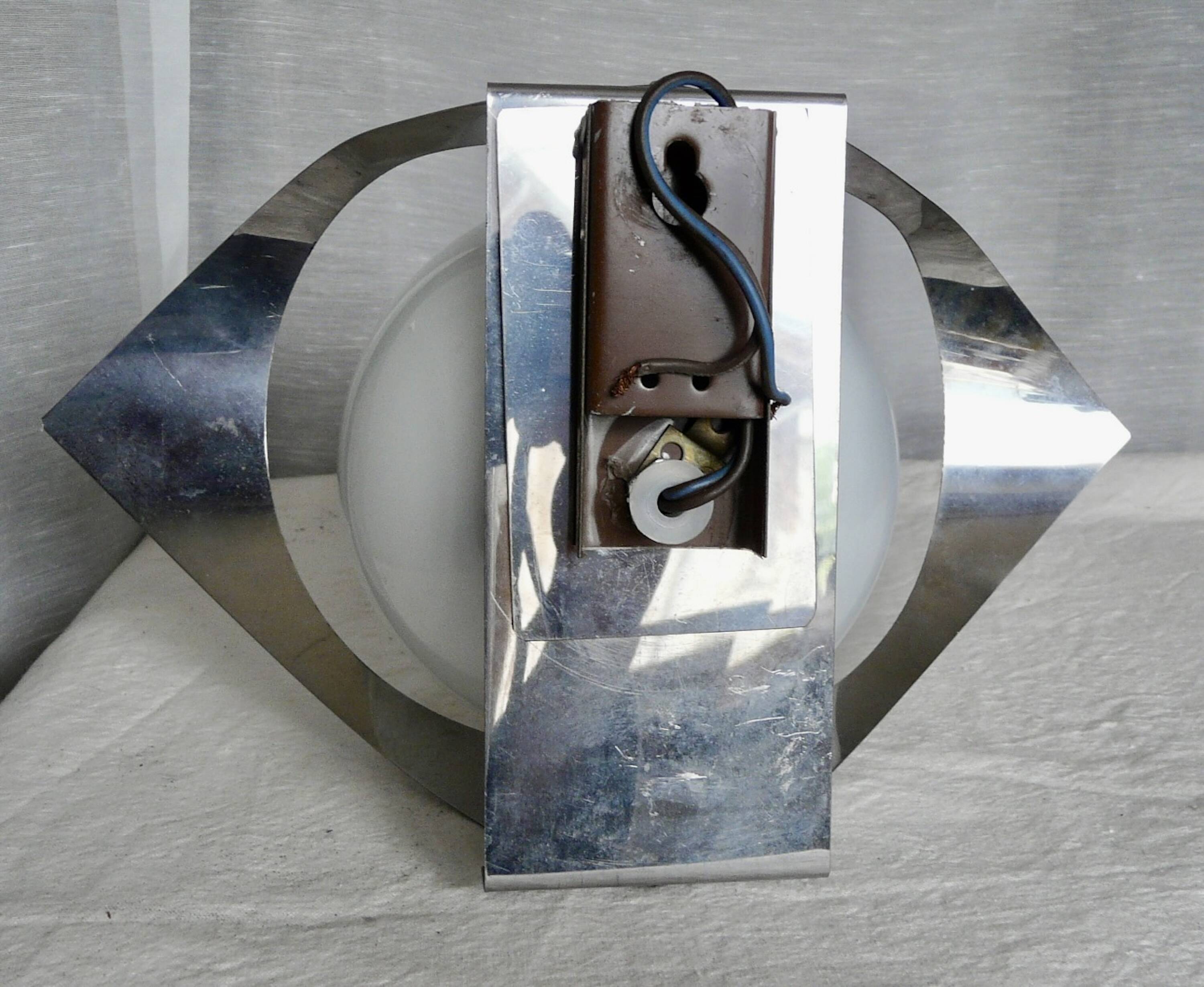 1970s aluminum eye-shaped design wall light