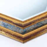 Gilded octagonal mirror by Deknudt Belgium decorated with smoked mirror gla