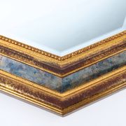 Gilded octagonal mirror by Deknudt Belgium decorated with smoked mirror gla