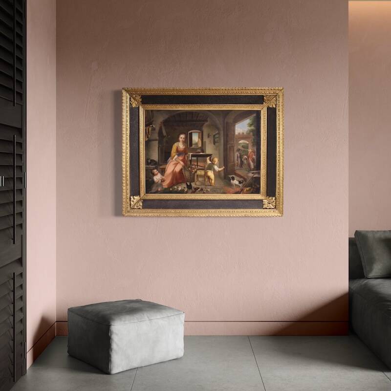 Scène intérieure du 19ème siècle peinture italienne