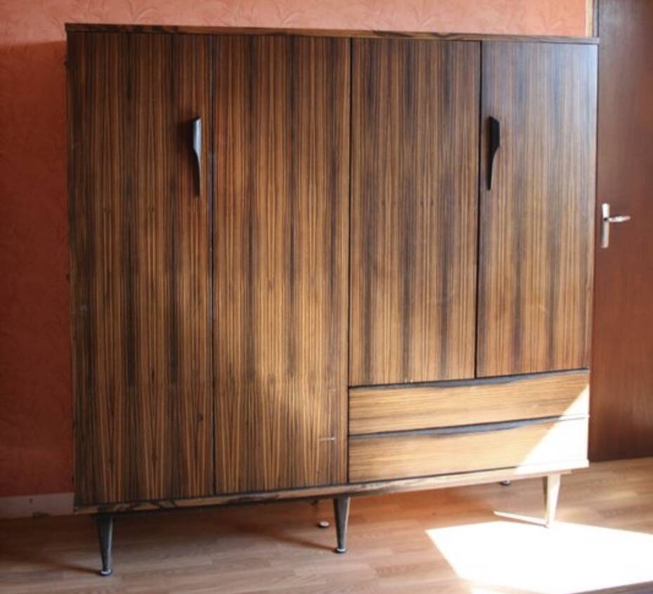 Scandinavian wardrobe in Macassar ebony