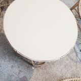 Rattan armchairs and table