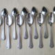 Box of 12 teaspoons in silver metal Art Deco style