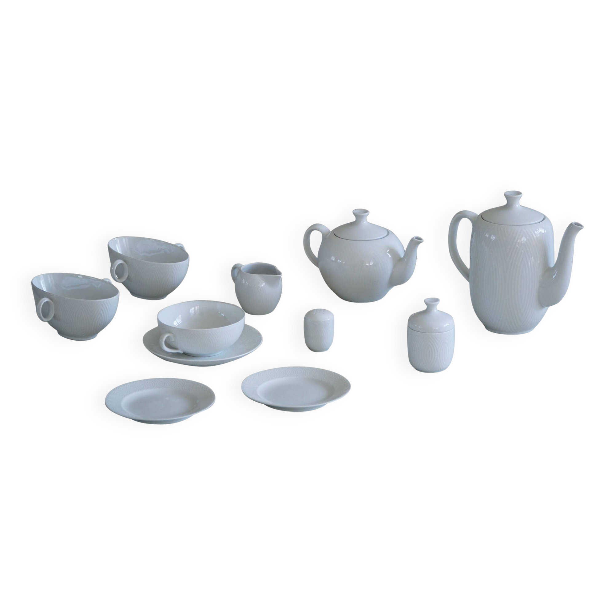 Axel Salto, Ensemble de service en porcelaine de Royal Copenhagen, milieu du siècle, 1956