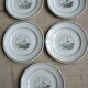 Set of 5 antique dessert plates St Amand décor Flanders