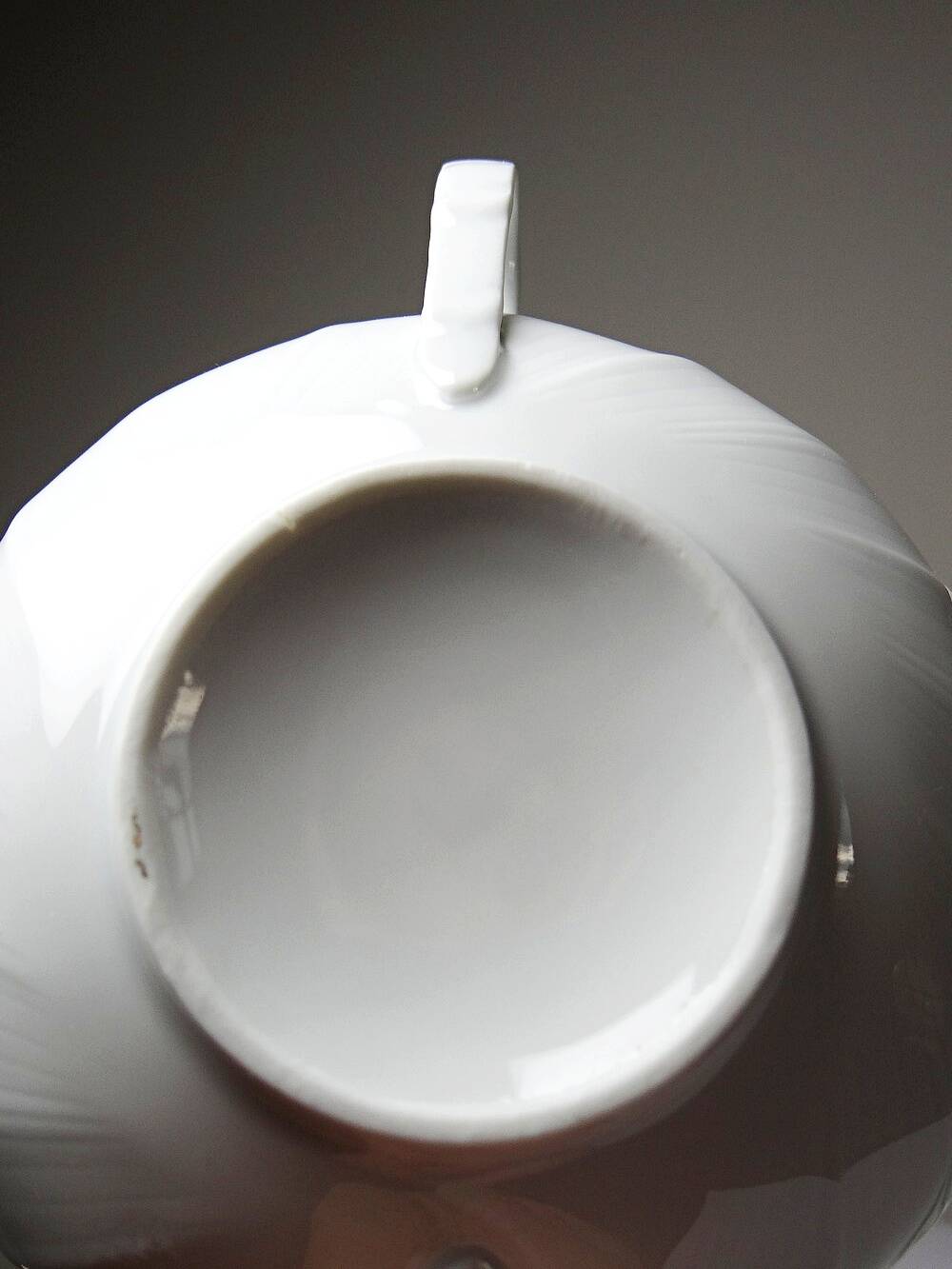 5 cups with two handles, Limoges porcelain Bernardaud "Palm"