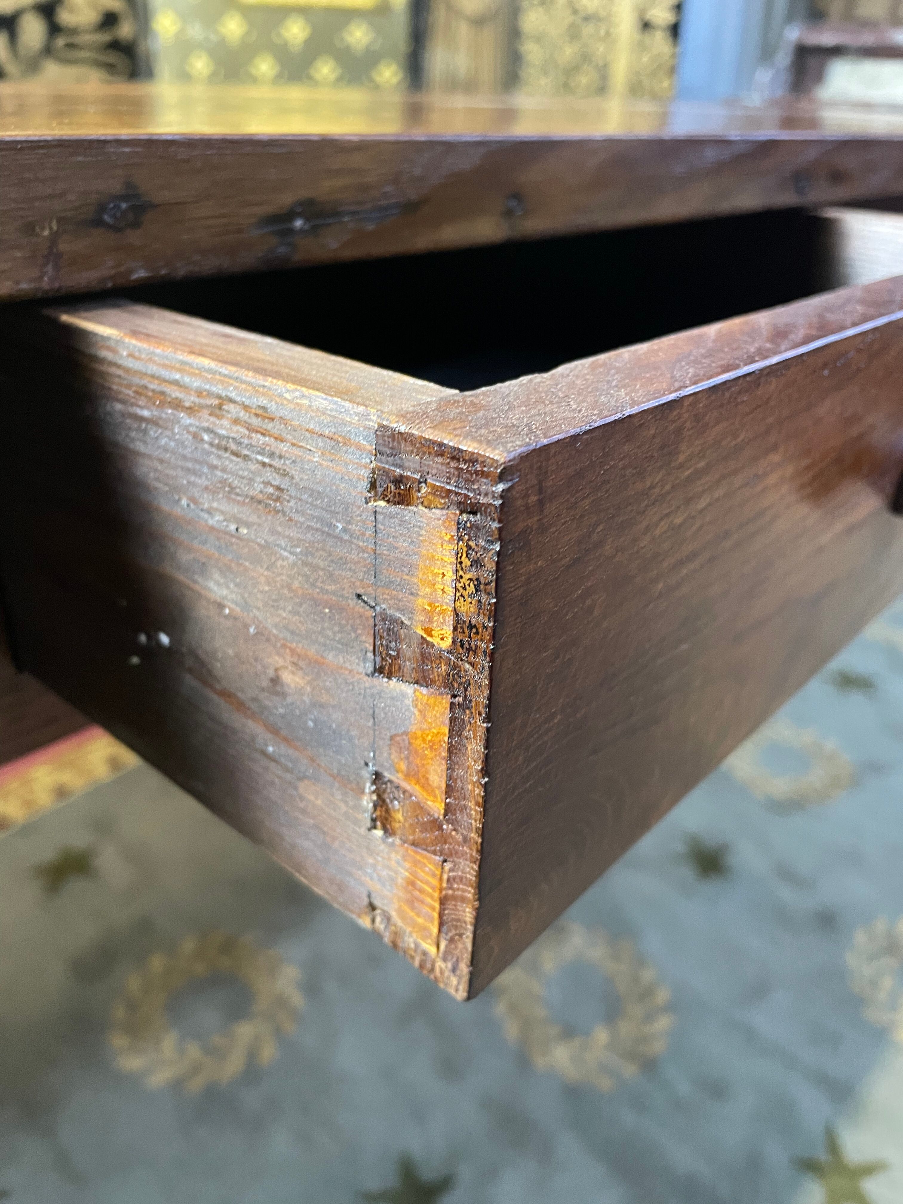 Solid oak farmhouse table restored 19th century