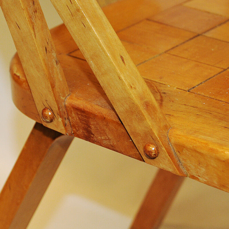 Pair of birch arm chairs by Per Aaslid Norway 1950s