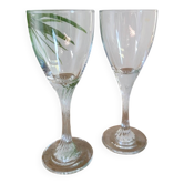 Deux verres à vin en cristal