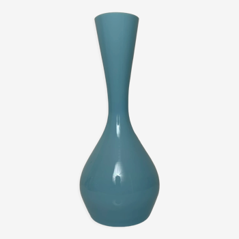 Vintage vase in blue opaline Scandinavian style