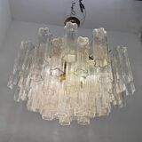 Chandelier en verre de Murano Tronchi des années 1970