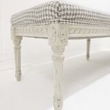 Louis XVI style wooden bench with carved rosettes