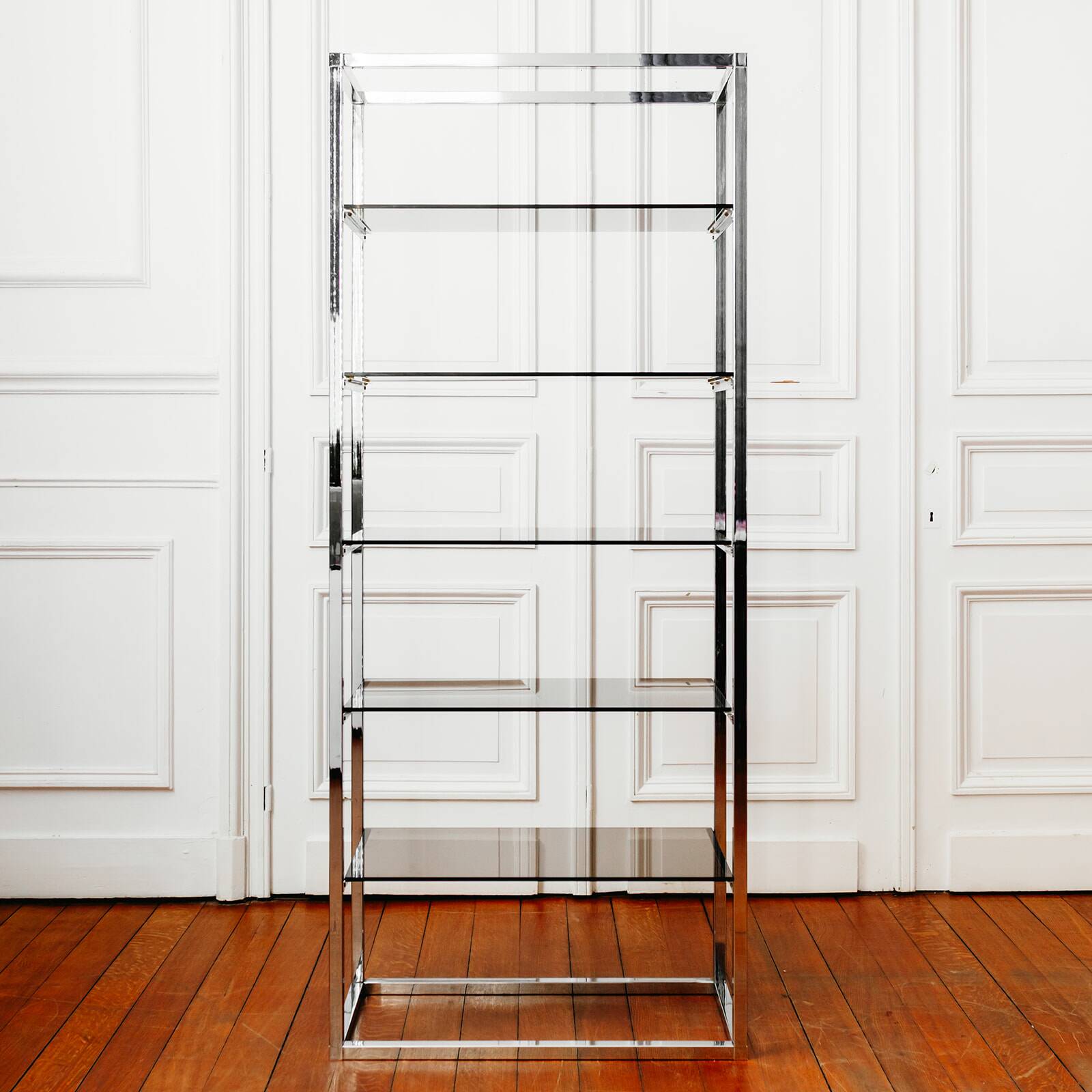 Vintage 1970s chrome shelf