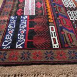 Afghan carpet 80s a city the night 88x155cm