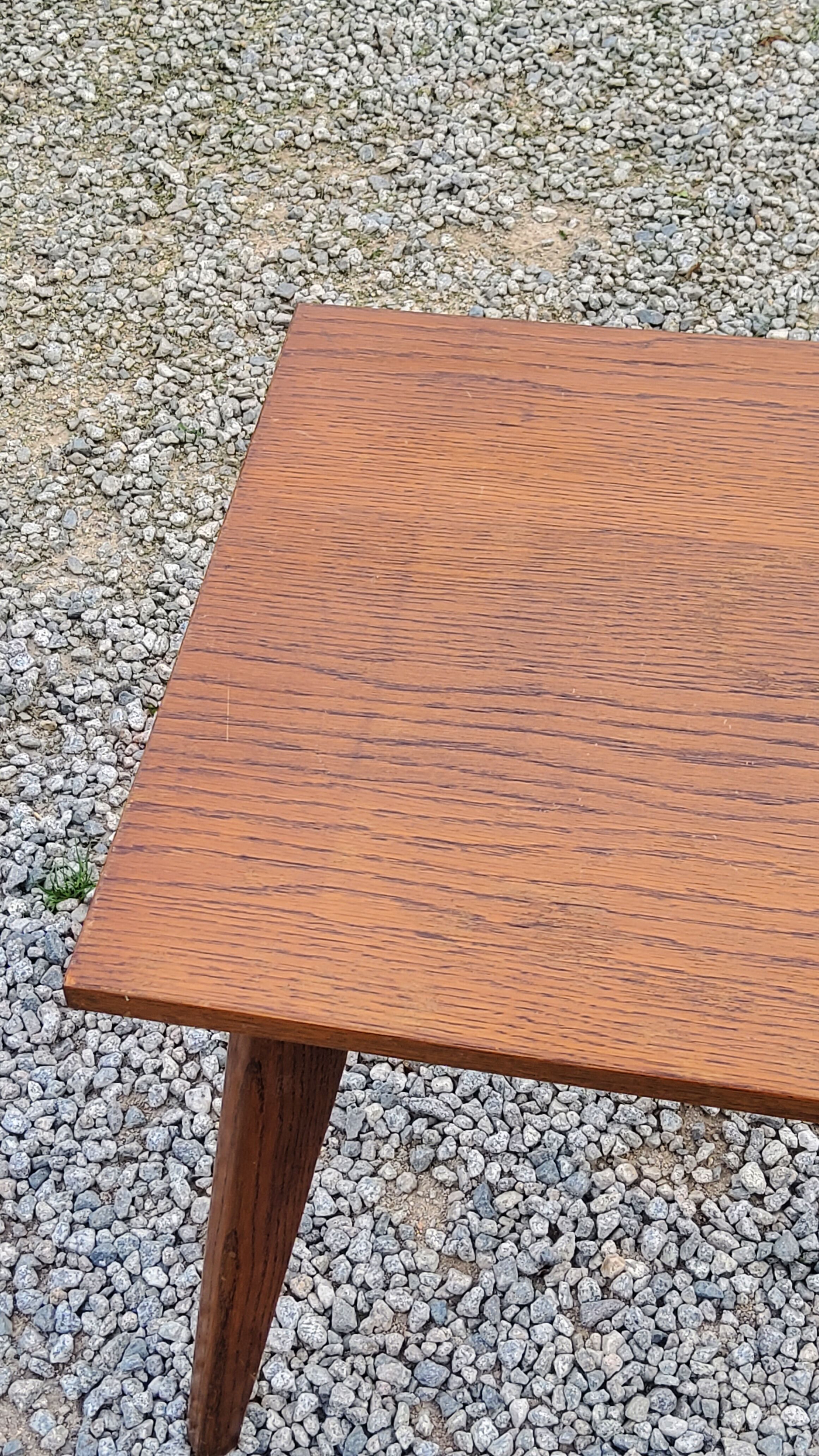 Vintage oak coffee table from the 50s feet compass
