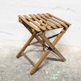 Wooden folding stool