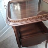 Empty table with bar flap