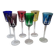 6 colored stemmed glasses in Sèvres crystal, 1980