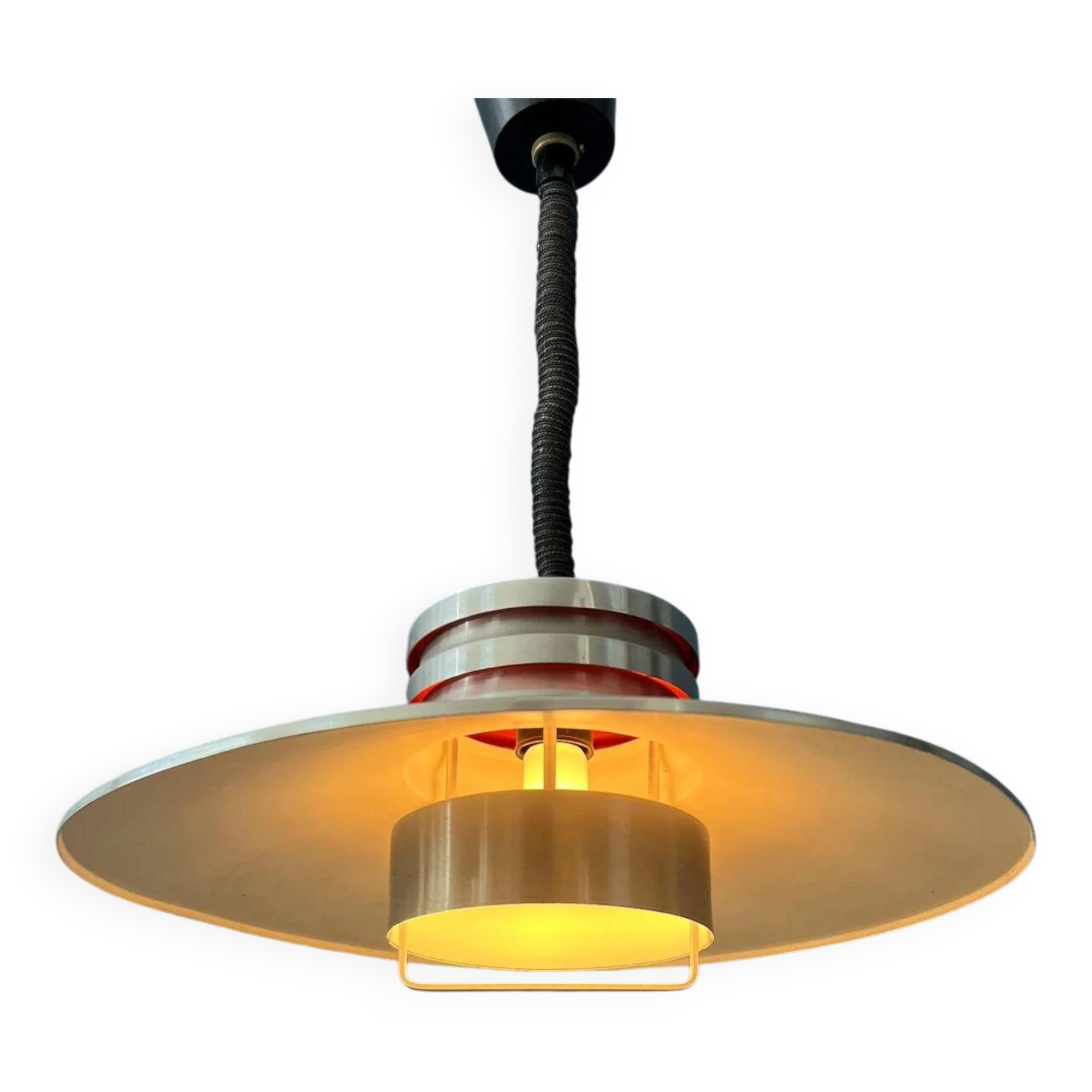 Vintage aluminium space age pendant lamp