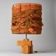 Sculptural table lamp in solid pine, France, circa 1970.