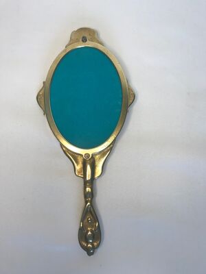 Miroir face à main style louis XV en bronze fin XIXème