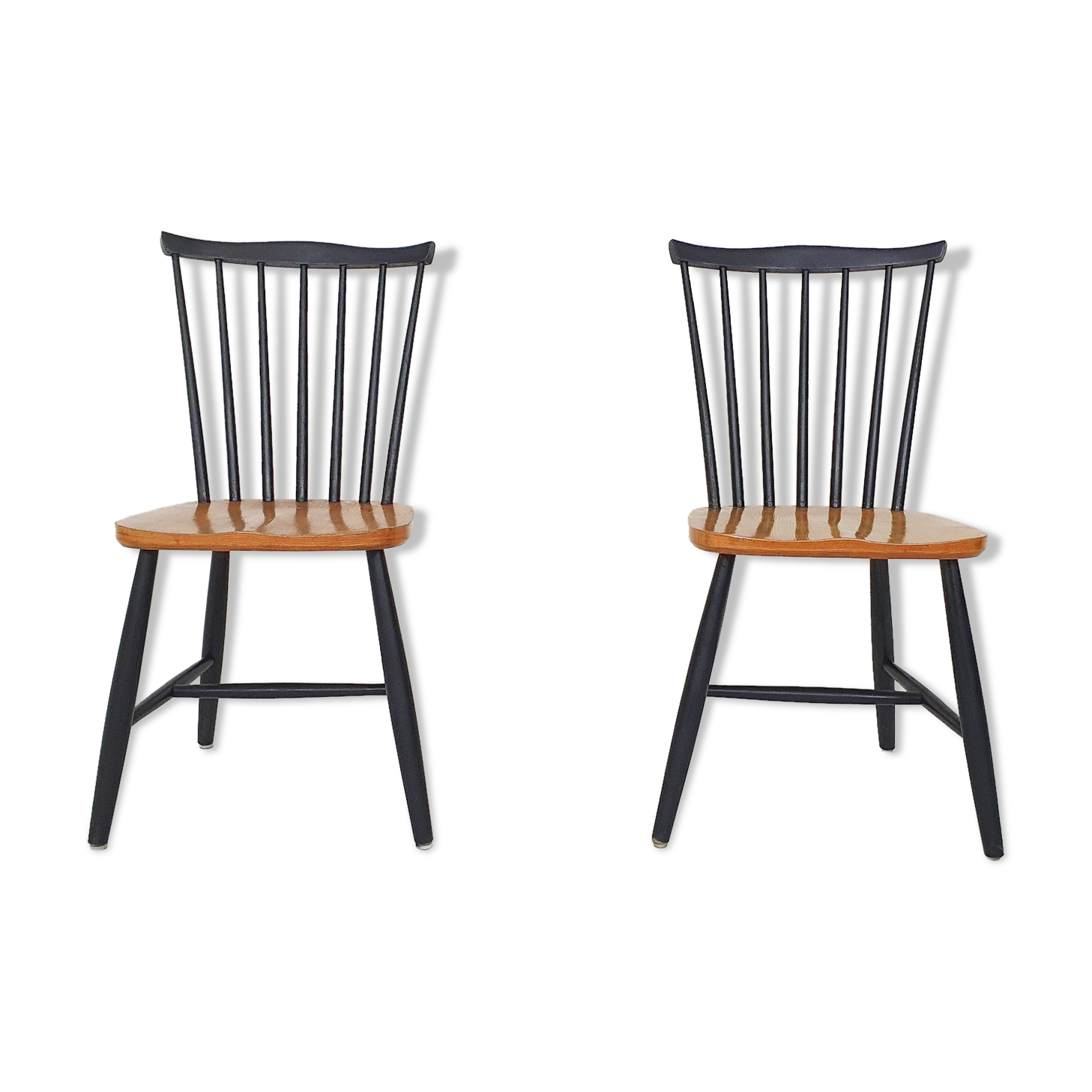 Pastoe style spindle back dining chairs,The Netherlands 1950's