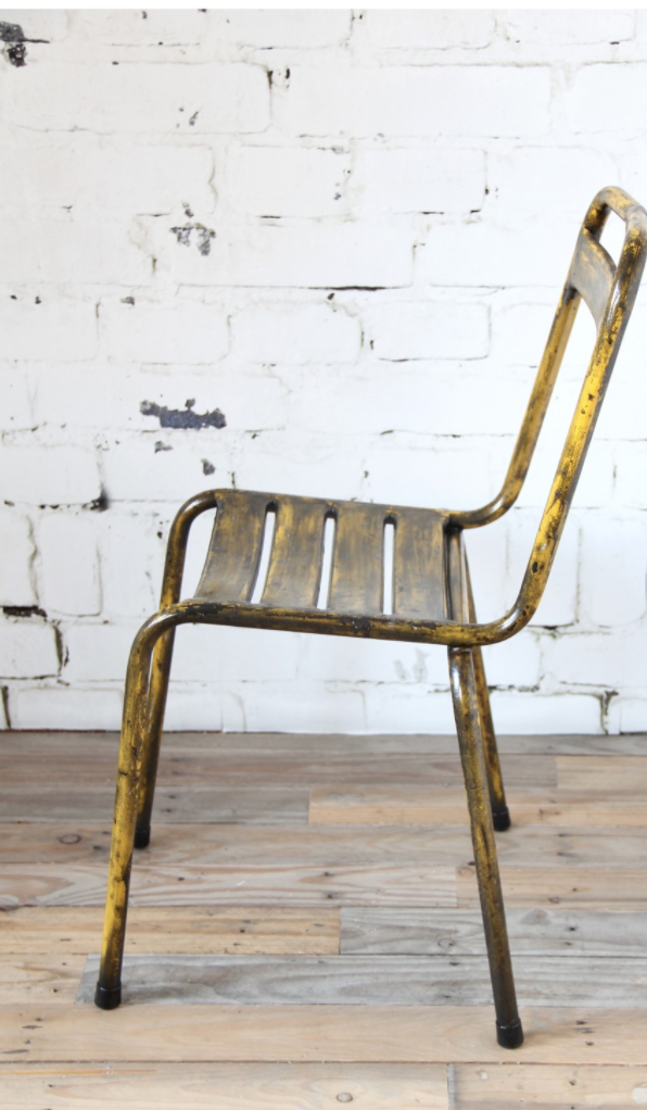 Yellow metal bistro chair