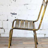 Chaise bistro en métal jaune