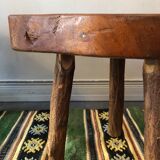 Brutalist oak side table