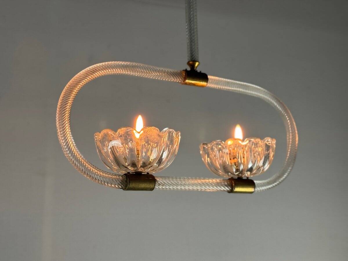 Venetian Murano glass chandelier with two light points circa 1950