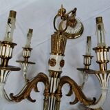 Antique Louis XVI Bronze Chandelier with acanthus quiver suspension