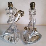 2 Lorraine crystal lamp bases