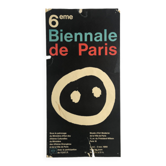 Pierre faucheux : affiche originale en lithographie 6e biennale de paris, 1969