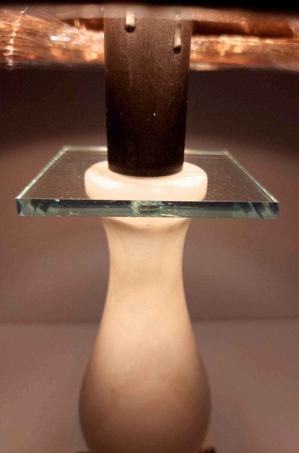 Vintage alabaster and brass lamp