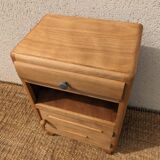 Vintage bedside table with compass legs