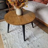 Round wooden coffee table