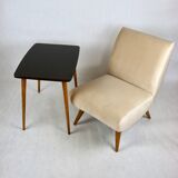 Vintage Loft armchair from the 70s beige champagne velvet