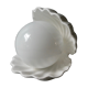 Shell lamp in white ceramic and opaline, 80s