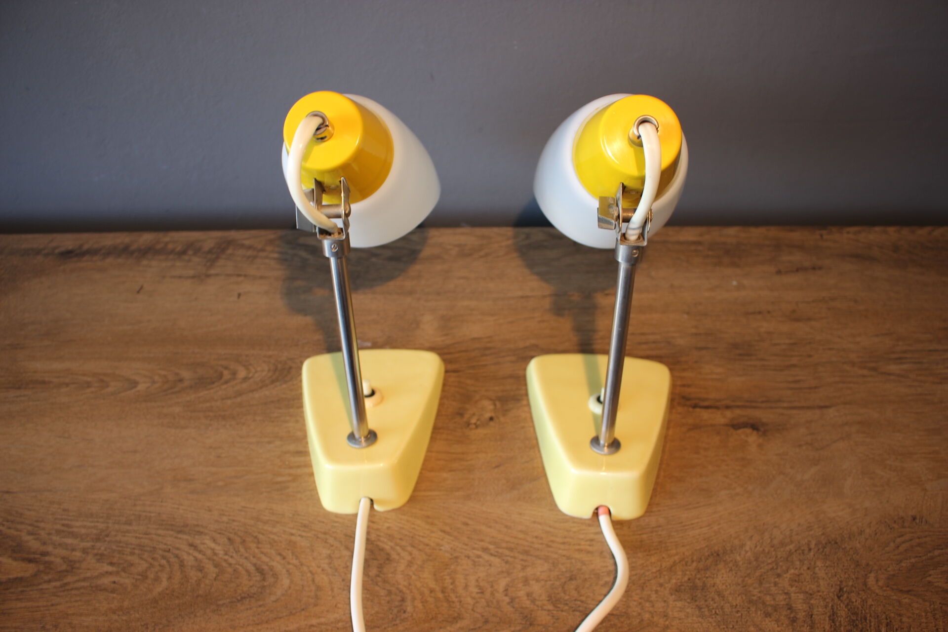 Ensemble de deux lampes de table Kamenický Šenov années 1960.