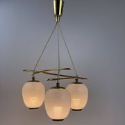 Vintage chandelier, brass, glass, 1958, Doria G 74/61