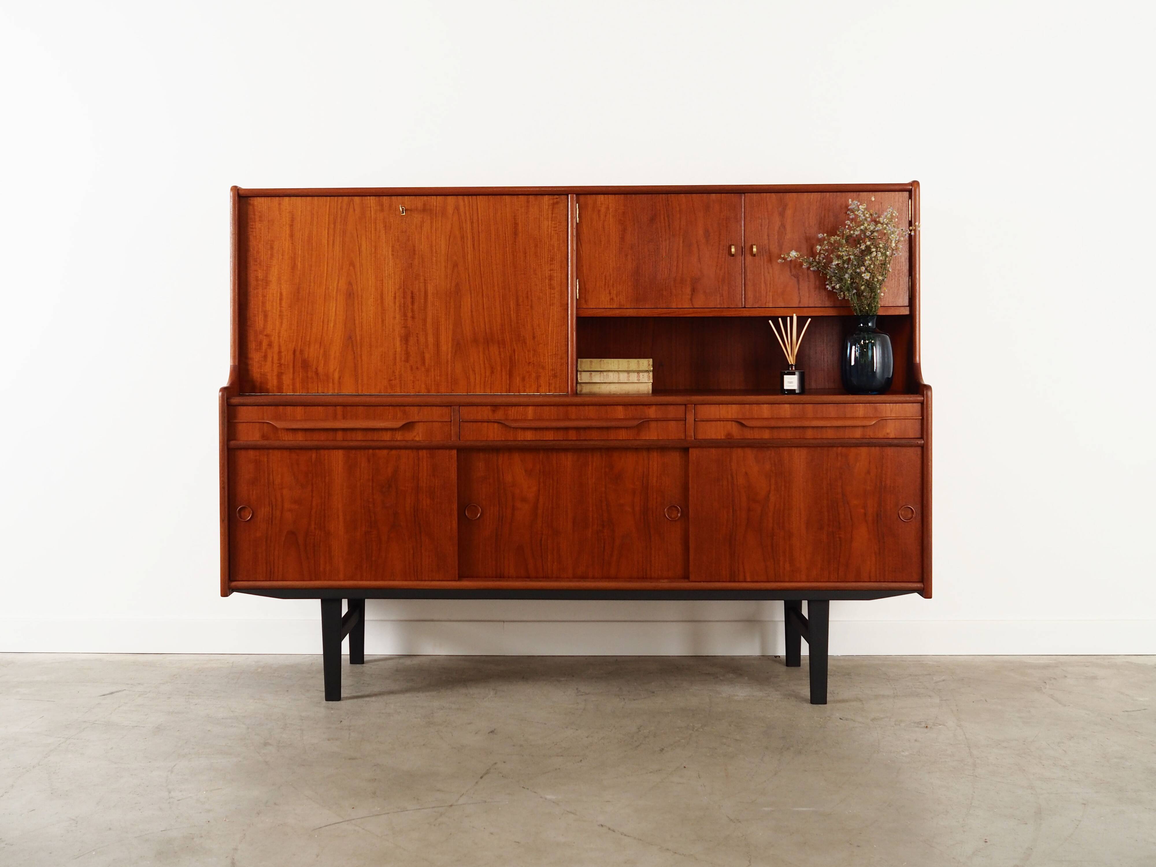 Teak high sideboard, Danish design, 1960s, production: Denmark