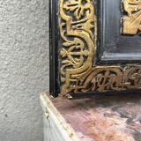 Painting of a bouquet of flowers on a panel in a medallion frame, Napoleon