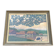 Large naive oil painting signed Medrano: rice field and buffalo, village with roofs of
